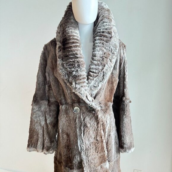 Vintage Sheared Rabbit Eastern Eastern European Tzar Fit and Flare Maxi Coat L - Picture 5 of 10